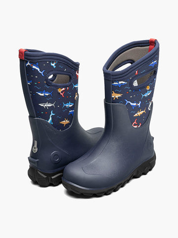 Classic Seamless Pixel SharkKids' Winter Boots