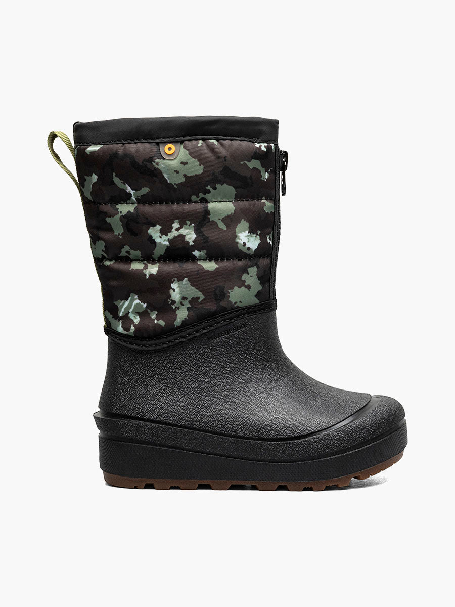 Snow Shell Zip Camo TextureKids' Winter Boots
